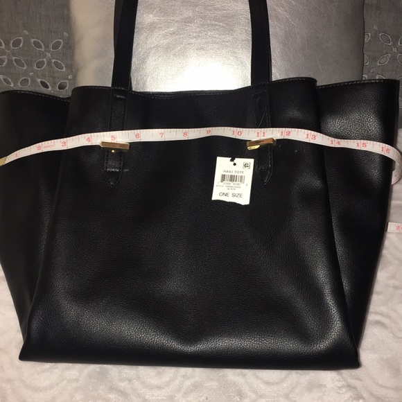 INC “HAILI TOTE”, BLACK FAUX LEATHER - Picture 10 of 15